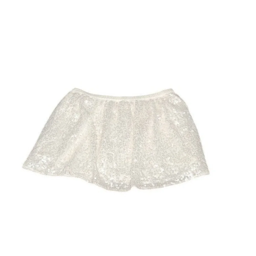 Hollister White Sequin Mini Skirt | Size M | Y2K Party Glam